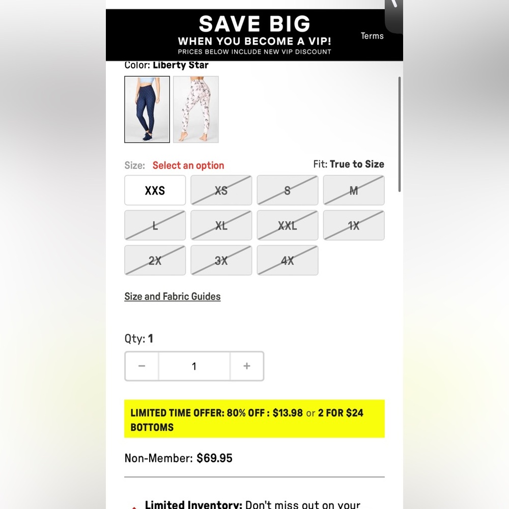 Fabletics Ultracool Liberty Star Leggings in EUC - Picture 8 of 9